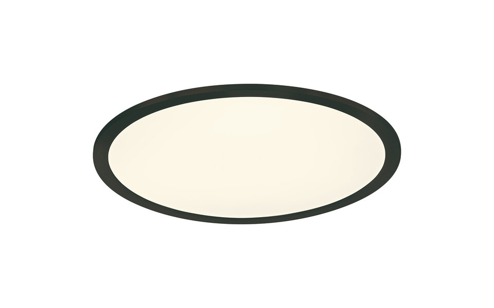 HLW LED LED Plafondlamp - Plafondverlichting - Trion Povino - 26W - Warm Wit 3000K - Dimbaar - Rond - Mat Zwart - Aluminium