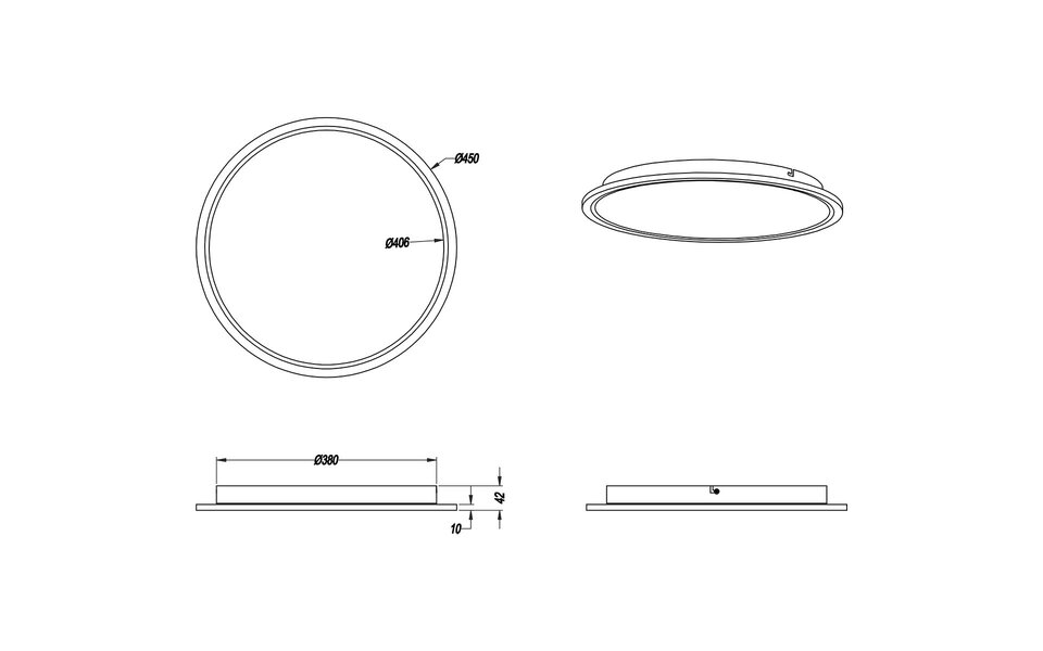 HLW LED LED Plafondlamp - Plafondverlichting - Trion Povino - 26W - Warm Wit 3000K - Dimbaar - Rond - Mat Zwart - Aluminium