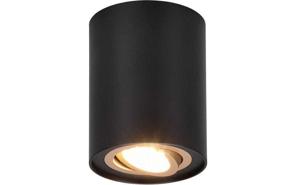 HLW LED LED Plafondspot - Trion Cosmin - GU10 Fitting - Rond - Mat Zwart - Aluminium