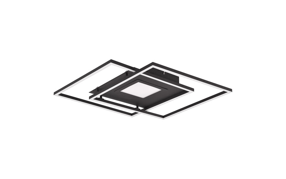 HLW LED LED Ceiling Lamp - Ceiling Lighting - Trion Avia - 36W - Adjustable Color - Remote Control - Dimmable - Matte Black - Aluminum