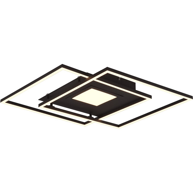 mat zwarte ronde LED plafondlamp 36W dimbaar 4200 lumen met instelbare kleurtemperatuur