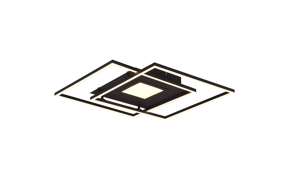 HLW LED LED Ceiling Lamp - Ceiling Lighting - Trion Avia - 36W - Adjustable Color - Remote Control - Dimmable - Matte Black - Aluminum