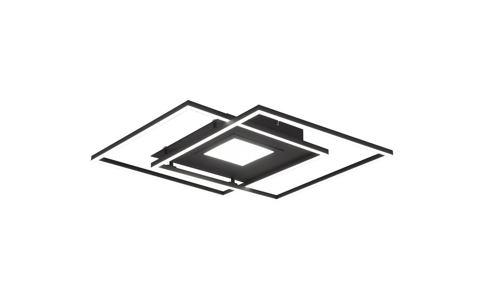 HLW LED LED Ceiling Lamp - Ceiling Lighting - Trion Avia - 36W - Adjustable Color - Remote Control - Dimmable - Matte Black - Aluminum