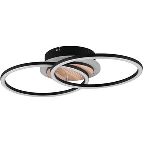 LED plafondlamp Trion Goron – mat zwart, dimbaar, 2700–6500K LED plafondlamp Trion Goron – mat zwart, dimbaar, 2700–6500K