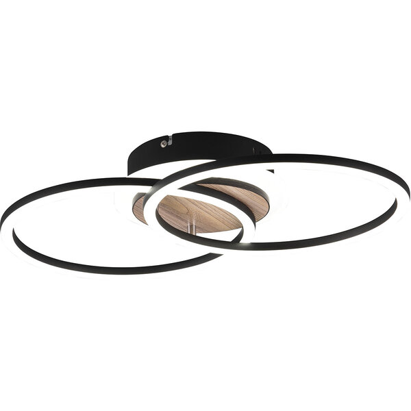 HLW LED LED Plafondlamp - Plafondverlichting - Trion Goron - 25W - Aanpasbare Kleur - Afstandsbediening - Dimbaar - Rond - Mat Zwart - Hout HLW LED LED Plafondlamp - Plafondverlichting - Trion Goron - 25W - Aanpasbare Kleur - Afstandsbediening - Dimbaar - Rond - Mat Zwart - Hout