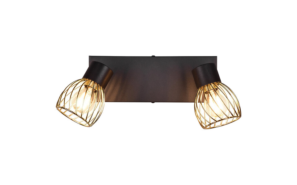 HLW LED LED Ceiling Spotlight - Ceiling Lighting - Trion Ordan - E14 Fitting - 2 Lights - Black/Gold