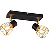 HLW LED LED Ceiling Spotlight - Ceiling Lighting - Trion Ordan - E14 Fitting - 2 Lights - Black/Gold