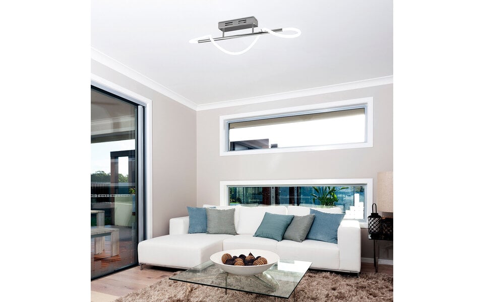 HLW LED LED Plafondlamp - Plafondverlichting - Trion Argino - 28W - Natuurlijk Wit 4000K - Dimbaar - Rond - Chroom - Metaal