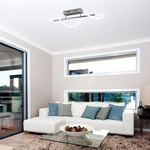 HLW LED LED Plafondlamp - Plafondverlichting - Trion Argino - 28W - Natuurlijk Wit 4000K - Dimbaar - Rond - Chroom - Metaal HLW LED LED Plafondlamp - Plafondverlichting - Trion Argino - 28W - Natuurlijk Wit 4000K - Dimbaar - Rond - Chroom - Metaal