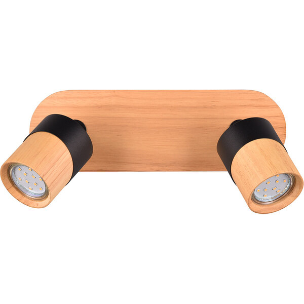 HLW LED LED Plafondspot - Trion Arnia - GU10 Fitting - 2-lichts - Rond - Hout/Zwart - Natuurhout HLW LED LED Plafondspot - Trion Arnia - GU10 Fitting - 2-lichts - Rond - Hout/Zwart - Natuurhout