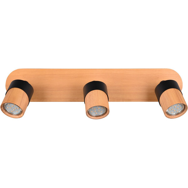HLW LED LED Plafondspot - Trion Arnia - GU10 Fitting - 3-lichts - Rond - Hout/Zwart - Natuurhout HLW LED LED Plafondspot - Trion Arnia - GU10 Fitting - 3-lichts - Rond - Hout/Zwart - Natuurhout