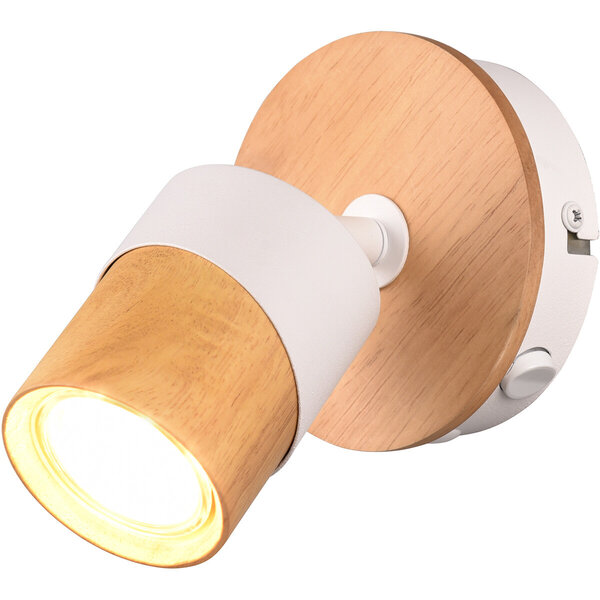 HLW LED LED Plafondspot - Trion Arnia - GU10 Fitting - 1-lichts - Rond - Hout/Wit - Natuurhout HLW LED LED Plafondspot - Trion Arnia - GU10 Fitting - 1-lichts - Rond - Hout/Wit - Natuurhout