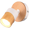 HLW LED LED ceiling spotlight - Trion Arnia - GU10 fitting - 1 light - Round - Wood/White - Natural wood