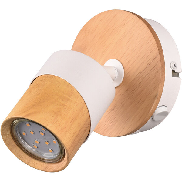 HLW LED LED Plafondspot - Trion Arnia - GU10 Fitting - 1-lichts - Rond - Hout/Wit - Natuurhout HLW LED LED Plafondspot - Trion Arnia - GU10 Fitting - 1-lichts - Rond - Hout/Wit - Natuurhout