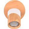 HLW LED LED ceiling spotlight - Trion Arnia - GU10 fitting - 1 light - Round - Wood/White - Natural wood