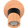 HLW LED LED Ceiling Spotlight - Trion Arnia - GU10 Fitting - 1-light - Round - Wood/Black - Natural Wood