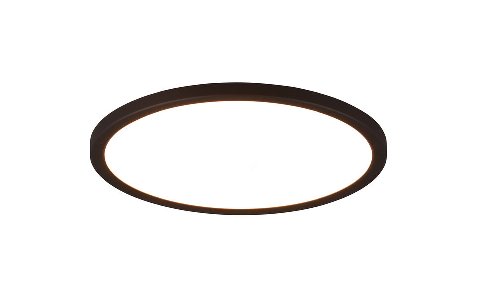 HLW LED LED Ceiling Lamp - Ceiling Lighting - Trion Urea - 18W - Adjustable Light Color - RGB - Remote Control - Dimmable - Round - Matte Black - Plastic