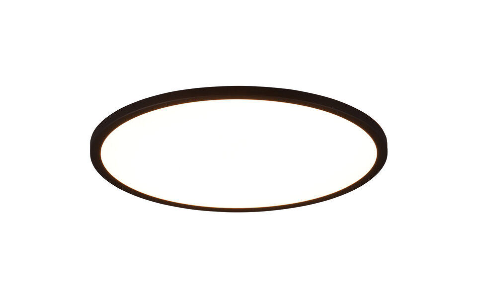 HLW LED LED Plafondlamp - Plafondverlichting - Trion Urea - 30W - Aanpasbare Lichtkleur - RGB - Afstandsbediening - Dimbaar - Rond - Mat Zwart - Kunststof