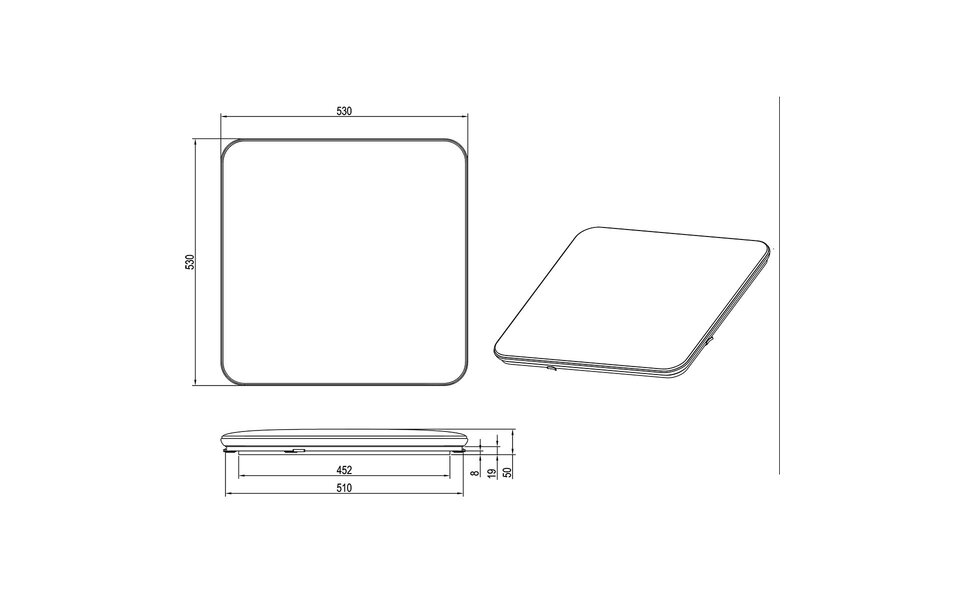 HLW LED LED Plafondlamp - Trion Lana - 46W - Warm Wit 3000K - Dimbaar - Vierkant - Mat Wit - Kunststof HLW LED LED Plafondlamp - Trion Lana - 46W - Warm Wit 3000K - Dimbaar - Vierkant - Mat Wit - Kunststof
