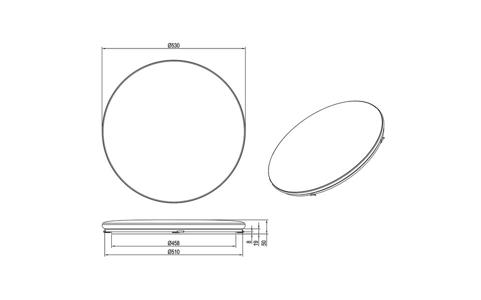 HLW LED LED Ceiling Light - Trion Lana - 46W - Natural White 4000K - Dimmable - Round - Matte White - Plastic