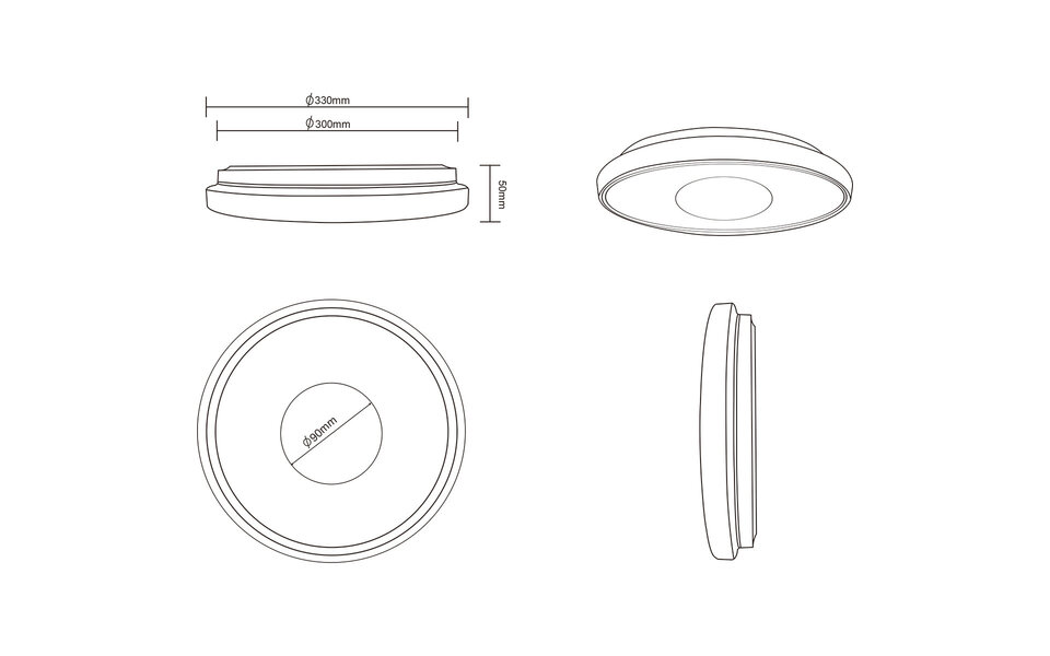 HLW LED LED Ceiling Lamp - Ceiling Lighting - Trion Duna - 16W - Natural White 4000K - Round - Chrome - Plastic