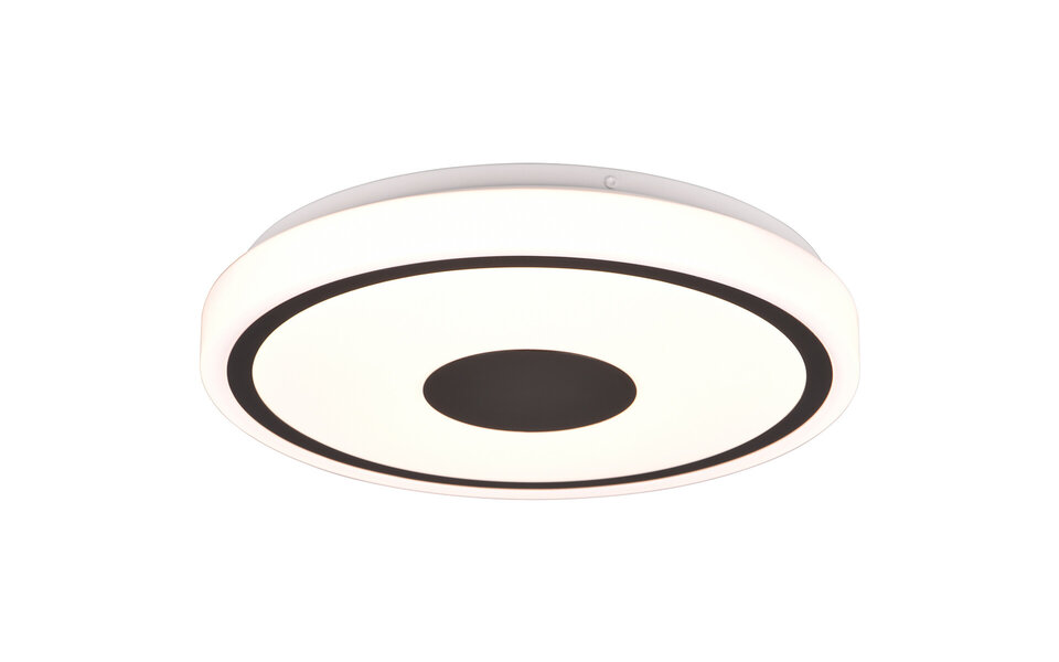 HLW LED LED Plafondlamp - Plafondverlichting - Trion Duna - 16W - Warm Wit 3000K - Rond - Mat Zwart - Kunststof
