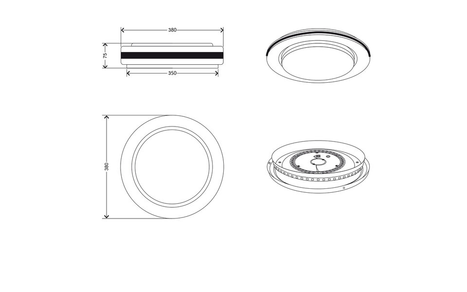 HLW LED LED Ceiling Light - Ceiling Lighting - Trion Karda - 17W - RGBW - Round - White - Plastic
