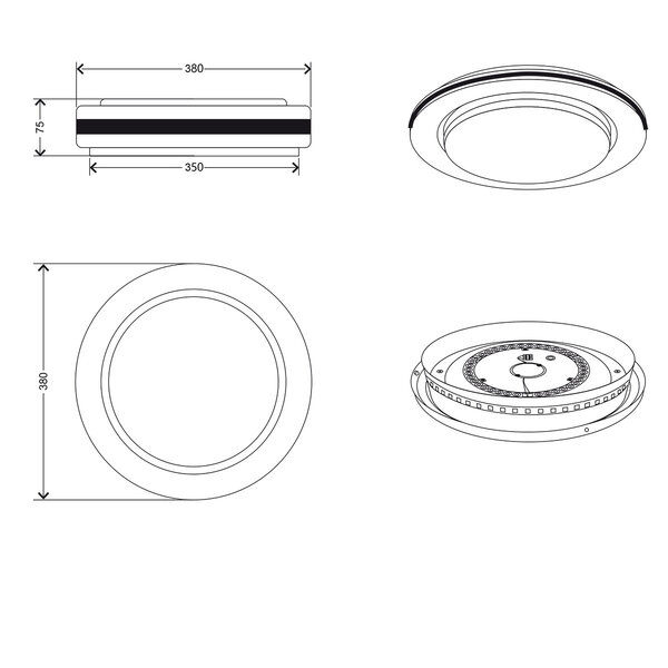 HLW LED LED Plafondlamp - Plafondverlichting - Trion Karda - 17W - RGBW- Rond - Wit - Kunststof