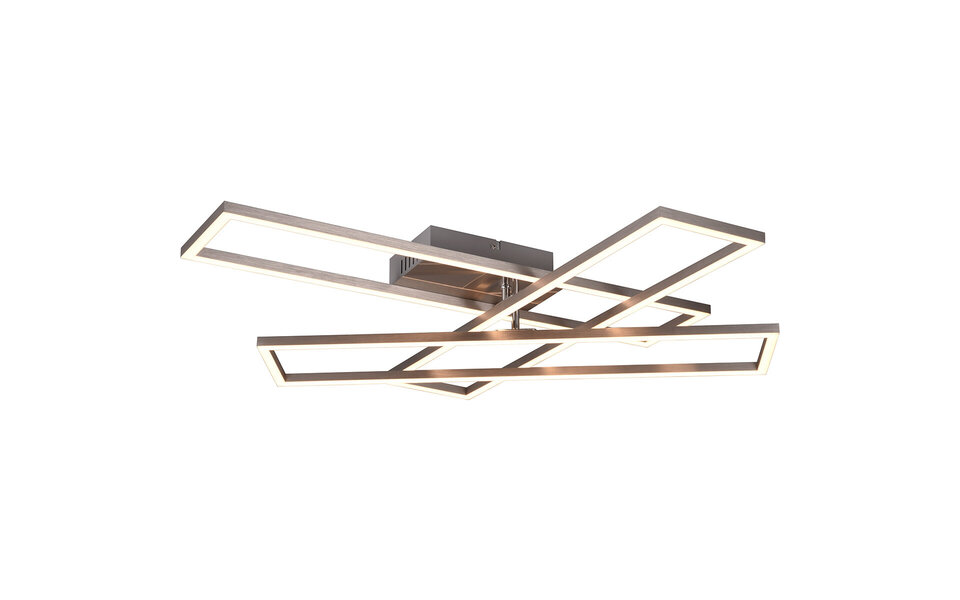 HLW LED LED Ceiling Lamp - Ceiling Lighting - Trion Rosso - 36W - Adjustable Color - Remote Control - Dimmable - Square - Matte Nickel - Metal