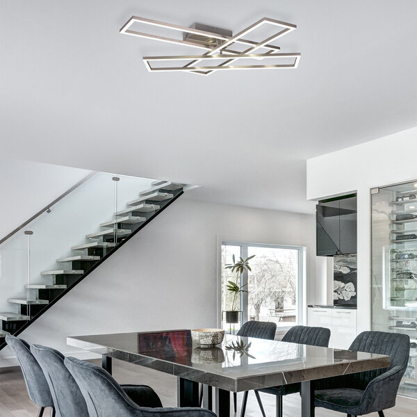 HLW LED LED Plafondlamp - Plafondverlichting - Trion Rosso - 36W - Aanpasbare Kleur - Afstandsbediening - Dimbaar - Vierkant - Mat Nikkel - Metaal HLW LED LED Plafondlamp - Plafondverlichting - Trion Rosso - 36W - Aanpasbare Kleur - Afstandsbediening - Dimbaar - Vierkant - Mat Nikkel - Metaal