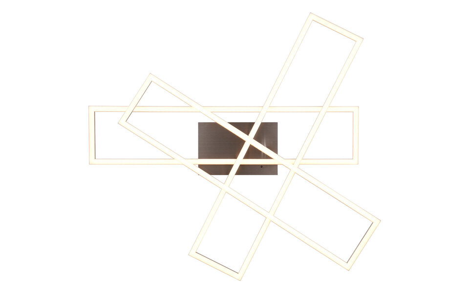 HLW LED LED Plafondlamp - Plafondverlichting - Trion Rosso - 36W - Aanpasbare Kleur - Afstandsbediening - Dimbaar - Vierkant - Mat Nikkel - Metaal