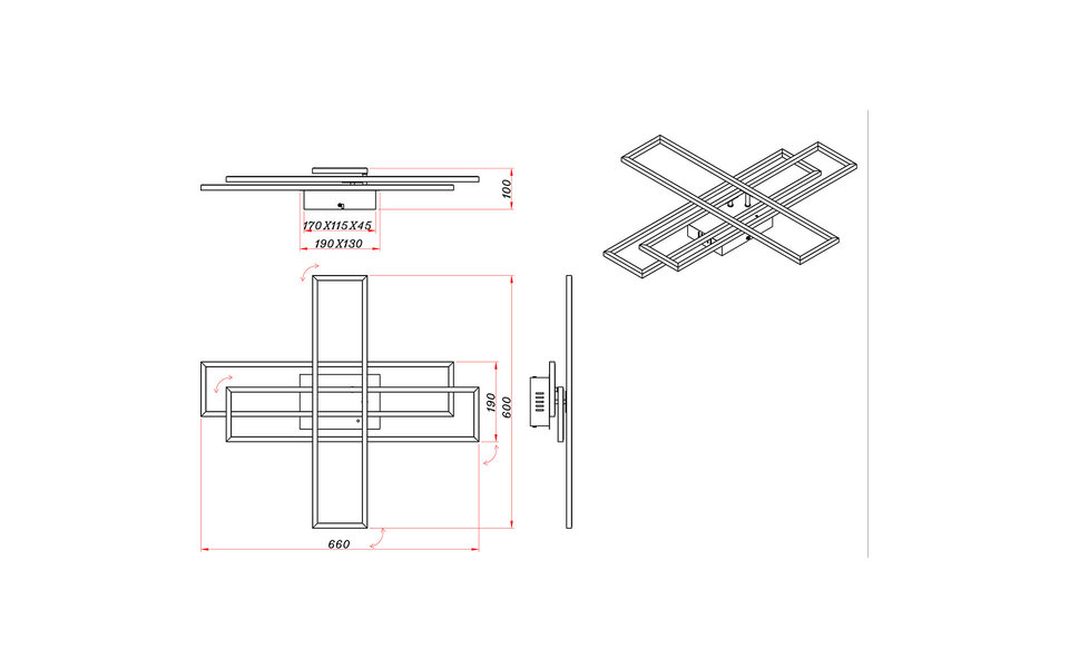 HLW LED LED Ceiling Light - Ceiling Lighting - Trion Rosso - 36W - Adjustable Color - Remote Control - Dimmable - Square - Matte Black - Metal HLW LED LED Ceiling Light - Ceiling Lighting - Trion Rosso - 36W - Adjustable Color - Remote Control - Dimmable - Square - Matte Black - Metal