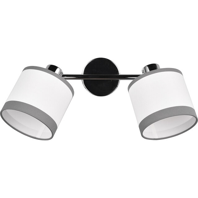 LED plafondlamp met chroomkleurige ronde kap en 2x E14 fitting voor wit licht tot 10W