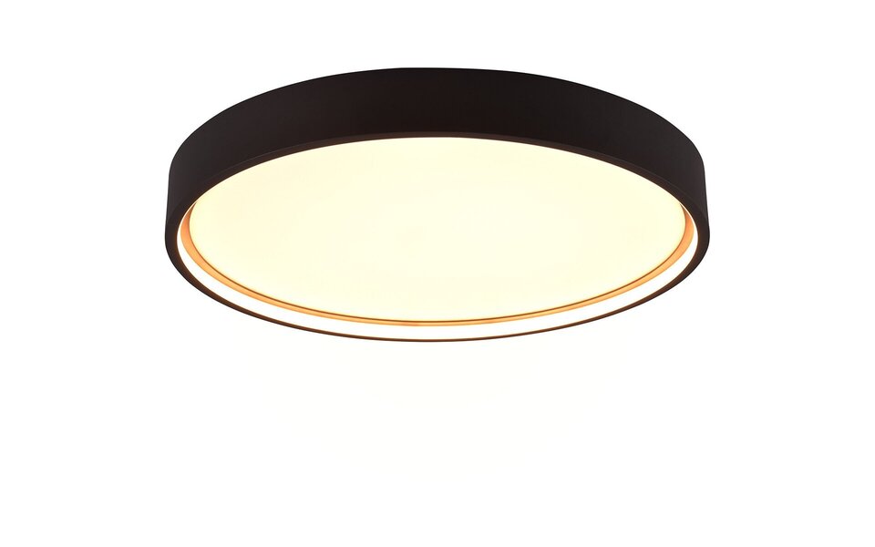 HLW LED LED Plafondlamp - Plafondverlichting - Trion Dile - 29W - Aanpasbare Lichtkleur - Rond - Mat Zwart - Metaal