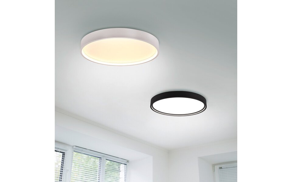 HLW LED LED Plafondlamp - Plafondverlichting - Trion Dile - 29W - Aanpasbare Lichtkleur - Rond - Mat Zwart - Metaal