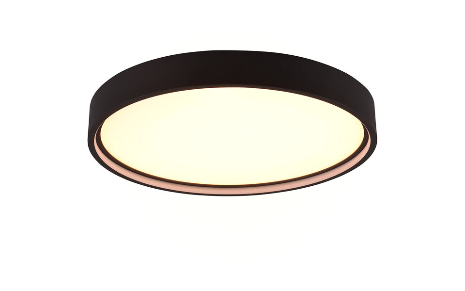 HLW LED LED Plafondlamp - Plafondverlichting - Trion Dile - 29W - Aanpasbare Lichtkleur - Rond - Mat Zwart - Metaal
