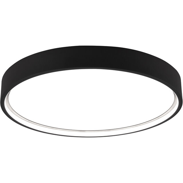 HLW LED LED Plafondlamp - Plafondverlichting - Trion Dile - 29W - Aanpasbare Lichtkleur - Rond - Mat Zwart - Metaal