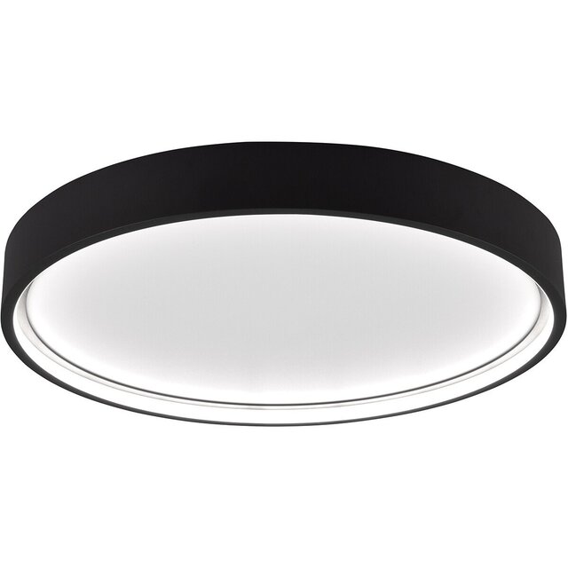 HLW LED LED Plafondlamp - Plafondverlichting - Trion Dile - 29W - Aanpasbare Lichtkleur - Rond - Mat Zwart - Metaal