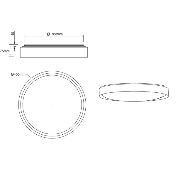 HLW LED LED Plafondlamp - Plafondverlichting - Trion Lesi - 24W - Dimbaar - Aanpasbare Kleur - Afstandsbediening - Rond - Mat Wit - Kunststof