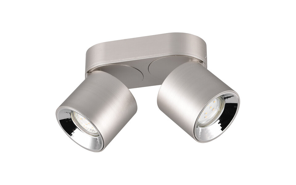 HLW LED LED Ceiling Light - Ceiling Lighting - Trion Pinati - GU10 Fitting - 2 Lights - Round - Matte Nickel - Metal