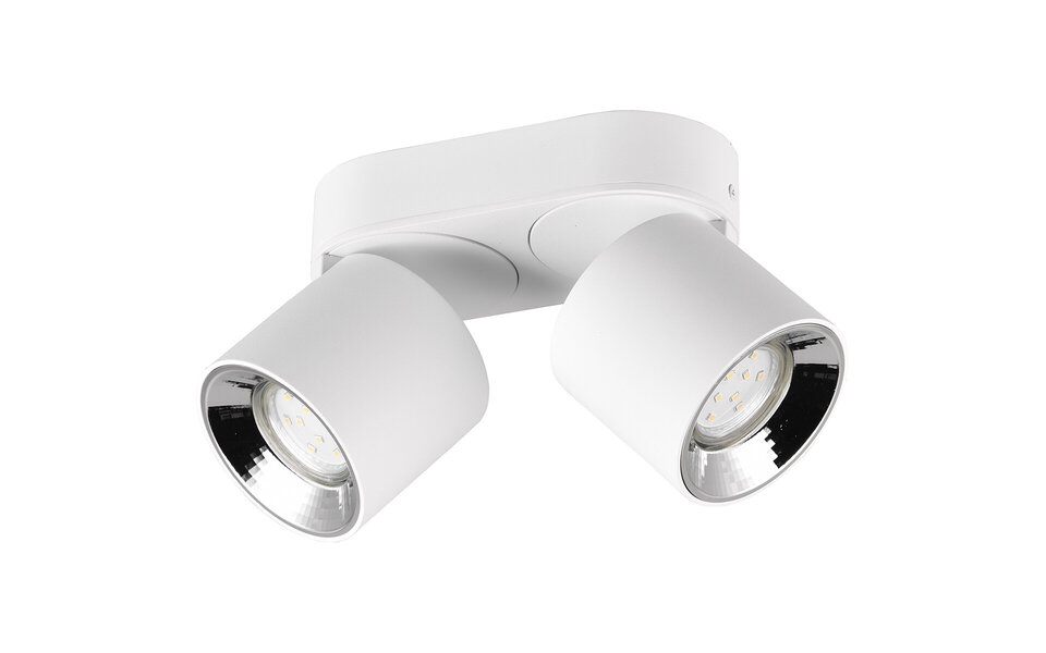 HLW LED LED Ceiling Lamp - Ceiling Lighting - Trion Pinati - GU10 Fitting - 2 Lights - Round - Matte White - Metal