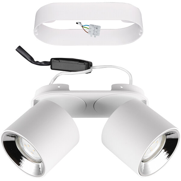 HLW LED LED Plafondlamp - Plafondverlichting - Trion Pinati - GU10 Fitting - 2-lichts - Rond - Mat Wit - Metaal HLW LED LED Plafondlamp - Plafondverlichting - Trion Pinati - GU10 Fitting - 2-lichts - Rond - Mat Wit - Metaal