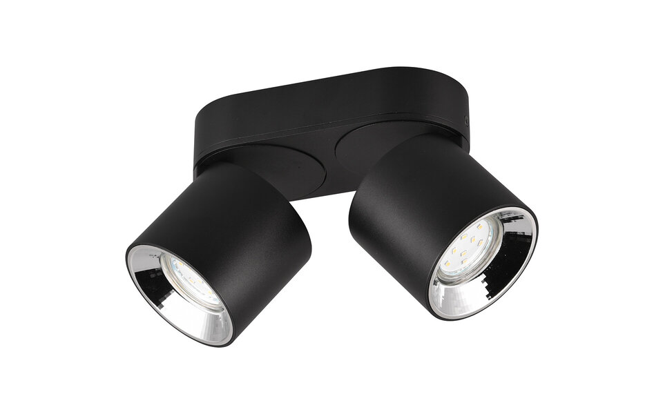 HLW LED LED Ceiling Light - Ceiling Lighting - Trion Pinati - GU10 Fitting - 2 Lights - Round - Matte Black - Metal HLW LED LED Ceiling Light - Ceiling Lighting - Trion Pinati - GU10 Fitting - 2 Lights - Round - Matte Black - Metal