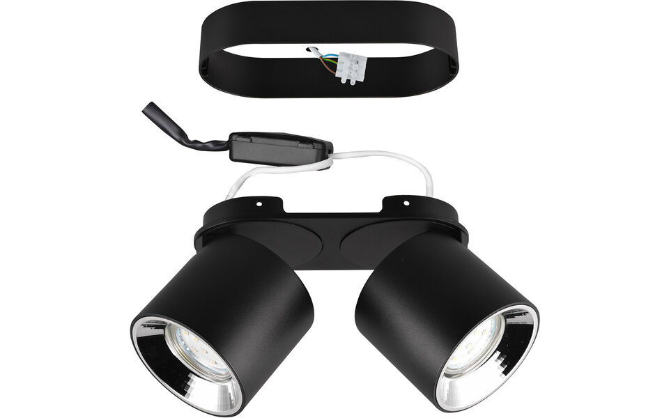 HLW LED LED Ceiling Light - Ceiling Lighting - Trion Pinati - GU10 Fitting - 2 Lights - Round - Matte Black - Metal HLW LED LED Ceiling Light - Ceiling Lighting - Trion Pinati - GU10 Fitting - 2 Lights - Round - Matte Black - Metal