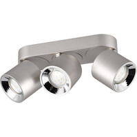 Trion Pinati 3-lichts LED plafondlamp GU10 mat nikkel