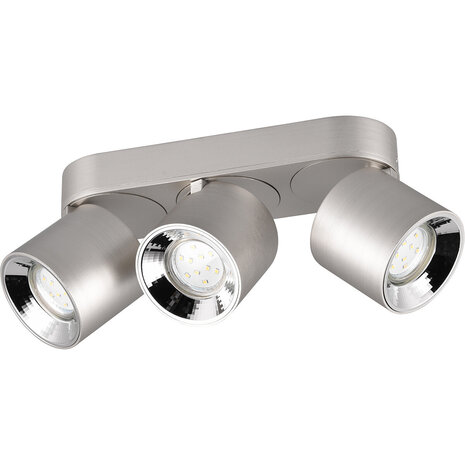 LED Plafondlamp - Plafondverlichting - Trion Pinati - GU10 Fitting - 3-lichts - Rond - Mat Nikkel - Metaal LED Plafondlamp - Plafondverlichting - Trion Pinati - GU10 Fitting - 3-lichts - Rond - Mat Nikkel - Metaal