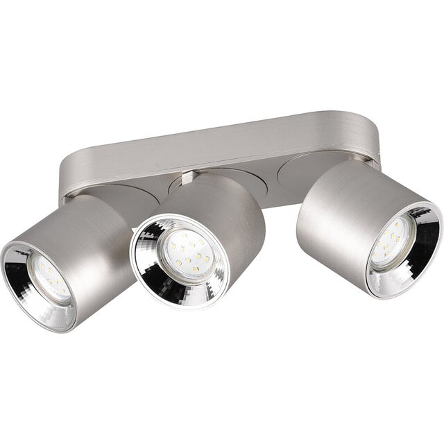 Trion Pinati 3-lichts LED plafondlamp GU10 mat nikkel Verlichting per ruimte Trion Pinati 3-lichts LED plafondlamp GU10 mat nikkel Verlichting per ruimte