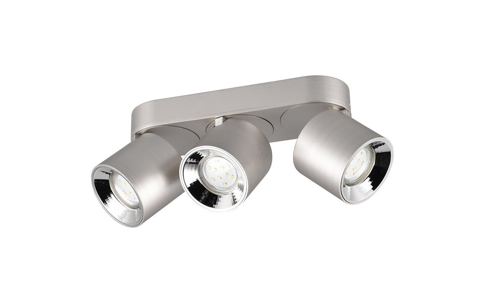 HLW LED LED Ceiling Lamp - Ceiling Lighting - Trion Pinati - GU10 Fitting - 3-light - Round - Matte Nickel - Metal HLW LED LED Ceiling Lamp - Ceiling Lighting - Trion Pinati - GU10 Fitting - 3-light - Round - Matte Nickel - Metal