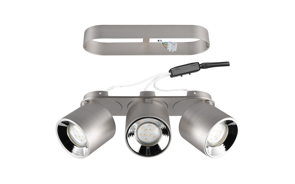 HLW LED LED Ceiling Lamp - Ceiling Lighting - Trion Pinati - GU10 Fitting - 3-light - Round - Matte Nickel - Metal HLW LED LED Ceiling Lamp - Ceiling Lighting - Trion Pinati - GU10 Fitting - 3-light - Round - Matte Nickel - Metal