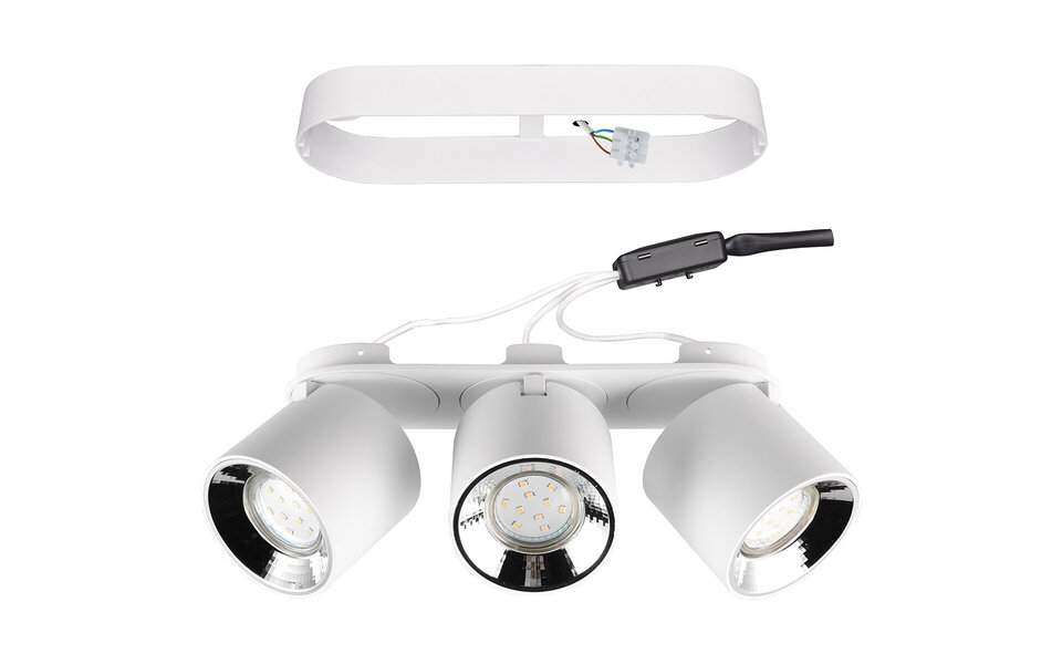 HLW LED LED Ceiling Lamp - Ceiling Lighting - Trion Pinati - GU10 Fitting - 3-light - Round - Matte White - Metal